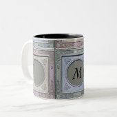 Vintage Rahmen-Damaske Mit Monogramm Tasse 3 (Vorderseite Links)