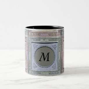 Vintage Rahmen-Damaske Mit Monogramm Tasse 3