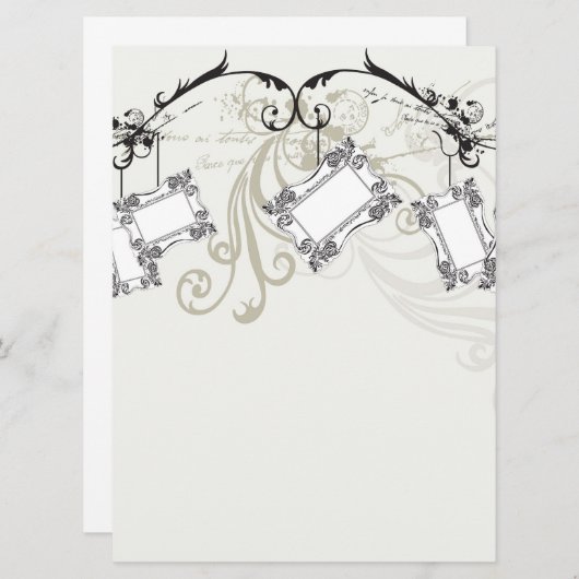 Vintage Rahmen Einladung (Vorne/Hinten)