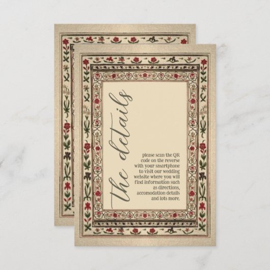Vintage Rahmen Ethnic Motif Wedding Begleitkarte (Vorne/Hinten)