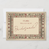 Vintage Rahmen Ethnic Motif Wedding Bridesmade Einladung (Vorderseite)