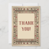 Vintage Rahmen Ethnic Motif Wedding Dankeskarte (Vorderseite)