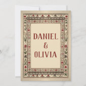 Vintage Rahmen Ethnic Motif Wedding Dankeskarte (Rückseite)