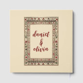 Vintage Rahmen Ethnic Motif Wedding Gästebuch (Rückseite)