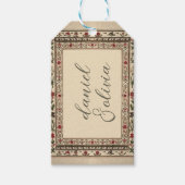 Vintage Rahmen Ethnic Motif Wedding Geschenkanhänger (Vorderseite)