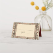 Vintage Rahmen Ethnic Motif Wedding Platzkarte (Rückseite)
