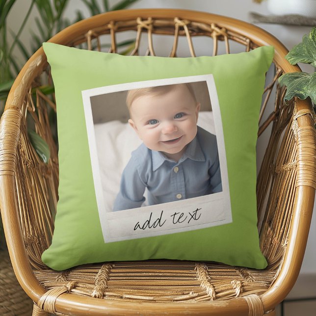 Vintage Rahmen-Foto-grün Kissen (Custom Photo Pillow)