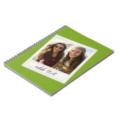 Vintage Rahmen-Foto-grün Notizblock (Linke Seite)