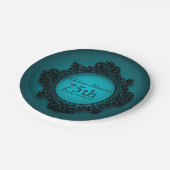 Vintage Rahmen in Blau - Teller zum 75. Geburtstag (Schrägansicht)