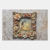 Vintage Rahmen mit Blume und Papier - (Vorderseite 2)