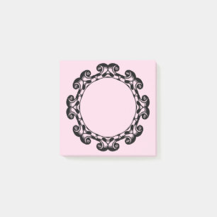 Vintage Rahmen Rosa und Schwarz Post-it Notizblock