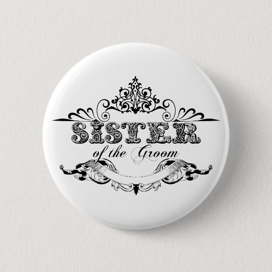 Vintage Rahmen-Schwester des Brautparty Button (Vorderseite)