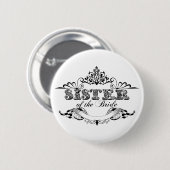 Vintage Rahmen-Schwester des Bride-Brautparty Button (Vorne & Hinten)