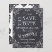 Vintage Rahmen- und Calkboard-Hochzeit Sichern des Ankündigungspostkarte (Vorne/Hinten)