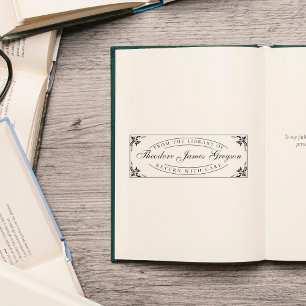 Vintage Rahmen und Skripte, die von der Bibliothek Gummistempel