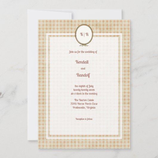 Vintage Rahmen und Tile Einladung (Vorderseite)