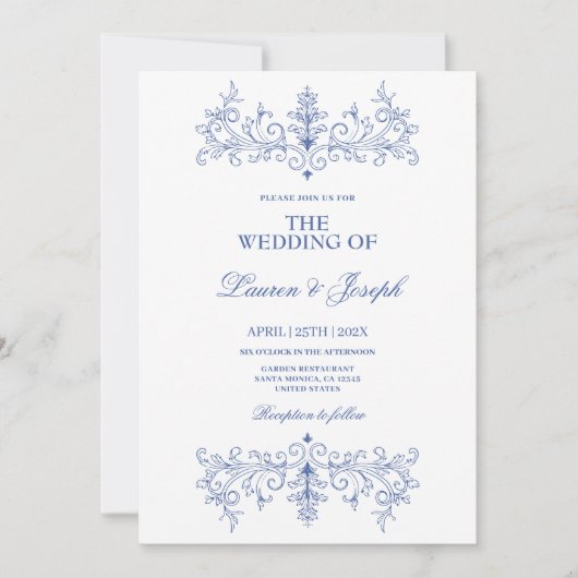 Vintage RahmenWedding Einladung (Vorderseite)