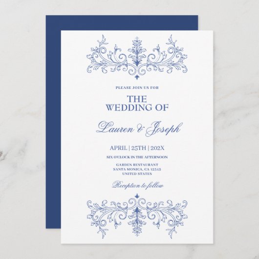 Vintage RahmenWedding Einladung (Vorne/Hinten)