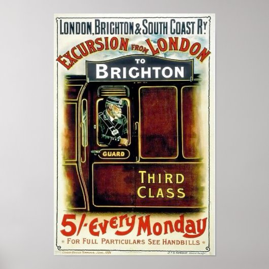 Vintage Rail Excursion Advertising Poster (Vorne)