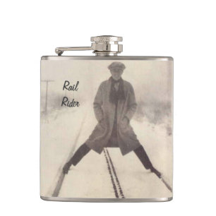 Vintage Rail Rider Eisenbahnschiene c 1920s Flasch Flachmann