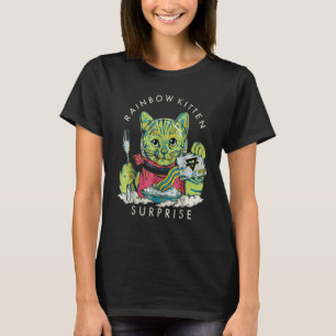 Vintage Rainbow Kitten Surprise Katze T-Shirt