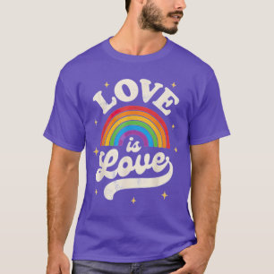 Vintage Rainbow-Liebe ist Liebe LGBT Gay Lesbian P T-Shirt