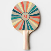 Vintage Rainbow Monogram Tischtennis Schläger (Rückseite)
