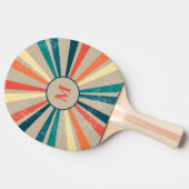 Vintage Rainbow Monogram Tischtennis Schläger (Seitenansicht)