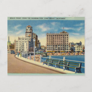 Vintage, Rainbow Pier, Long Beach, Kalifornien Postkarte