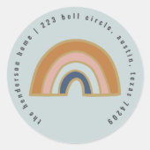 Vintage Rainbow-Rücksendeadresse Runder Aufkleber (Vorderseite)
