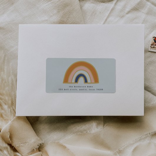 Vintage Rainbow-Rücksendeadressen-Aufkleber Adressaufkleber