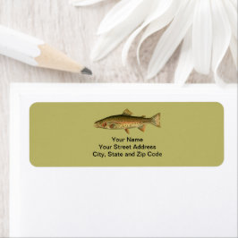 Vintage Rainbow Trout Dark Khaki Etikett