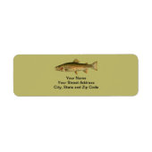 Vintage Rainbow Trout Dark Khaki Etikett (Vorne)