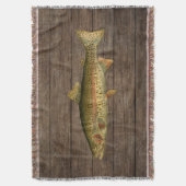 Vintage Rainbow Trout Throw Blanket Decke (Vorderseite Vertikal)