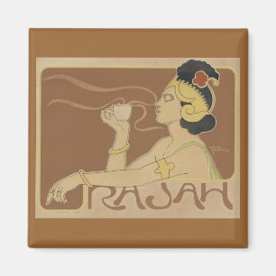 Vintage Rajah Kaffee-Anzeige Magnet