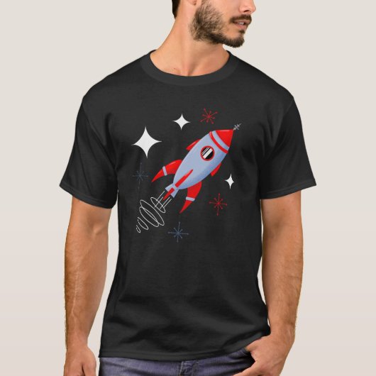 Vintage Rakete des Atomalters T-Shirt (Vorderseite)