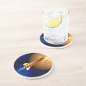 Vintage Rakete Sandstein Untersetzer (Seite)