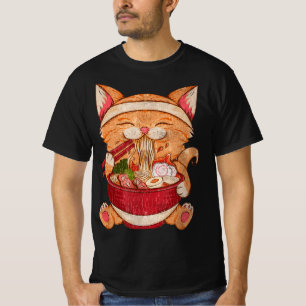 Vintage Ramen Katze Japanisches Essen Kawaii Anime T-Shirt