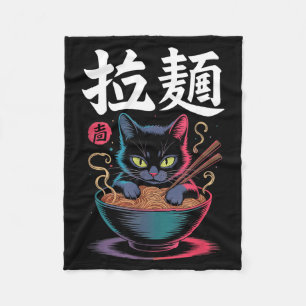 Vintage Ramen Katze Kawaii Japanisches Essen Nudel Fleecedecke
