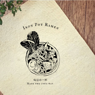 Vintage-Ramen-Schale Food-Branding Gummistempel