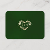 Vintage-Rand & Monogramm - Smaragd Platzkarte (Rückseite)