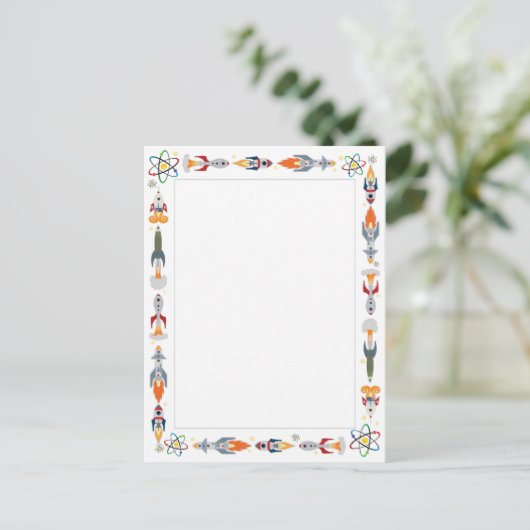 Vintage Ränder Postkarte (Stehend Vorderseite)