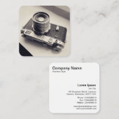 Vintage Rangefinder-Kamera Quadratische Visitenkarte (Vorne/Hinten)