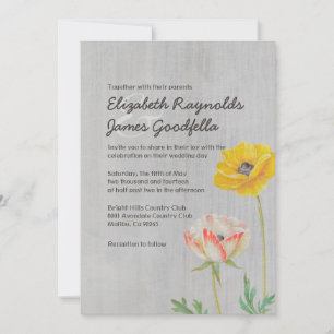 Vintage Ranunculus Hochzeitseinladungen Einladung