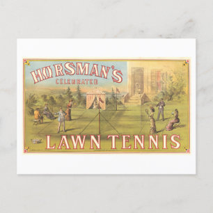 Vintage-Rasen-Tennis-Werbelithographie Postkarte