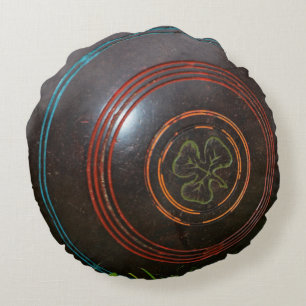 Vintage-Rasenbowlingkugel, runde Wurfkissen Rundes Kissen