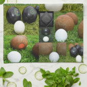 Vintage Rasenbowls Collarge Geschirrtuch (Gefaltet)