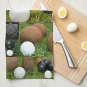 Vintage Rasenbowls Collarge Geschirrtuch (Viertel Falte)