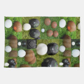 Vintage Rasenbowls Collarge Geschirrtuch (Horizontal)