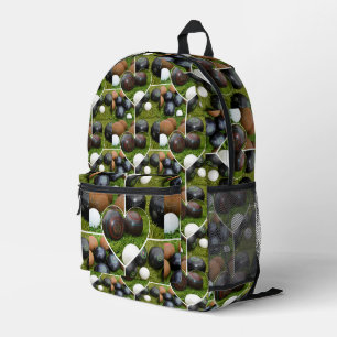 Vintage Rasenbowls FotoCollage, Bedruckter Rucksack
